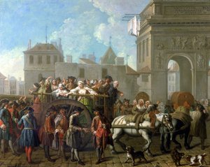 Prostituáltak szállítása a Salpetriere-be, 1760-70 körül